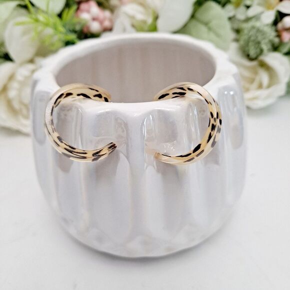 💖 2/$30 Leopard Print Hoop Earrings Acrylic Statement Retro Y2K Boho Mobwife - Picture 6 of 13